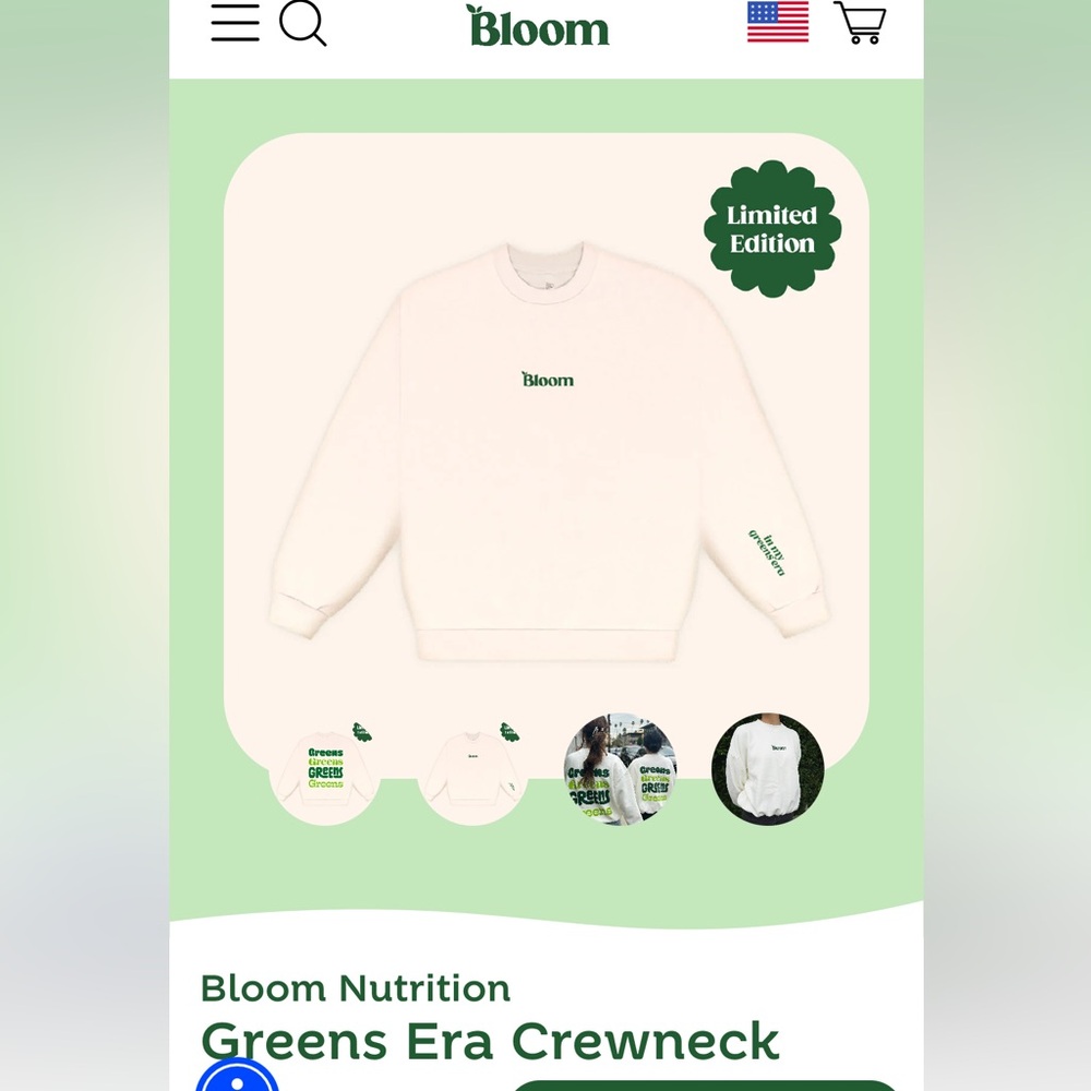 In search of: bloom nutrition greens era crewneck